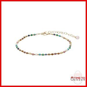 2mm Healing Stone Anklet Bracelet Adjustable 7.5-9.5 Inches Real Gemstones